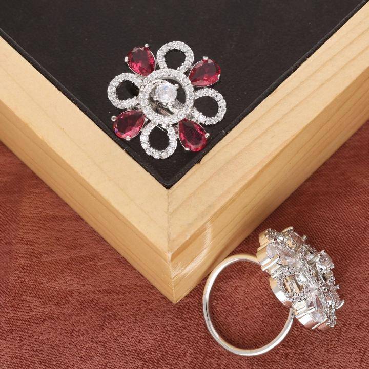 Anti tarnisha american diamond silver finger ring 269 Jewelry wholesale suppliers